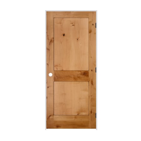 Trimlite 32"x80"x13/8" Knotty Alder 2Panel Interior Shaker 71/4" LH Prehung Door Matte Black Hinges 2868ska8402LH10B714